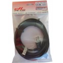 Cable alimentacion 2 x 0.75 mm² tipo "8" codo 5 m