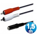 Conexion audio jack 3.5 st/h a 2 rca/m 1.5m