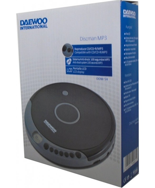 Discman mp3 cd/cd-r anti-shock 100 segundos daewoo