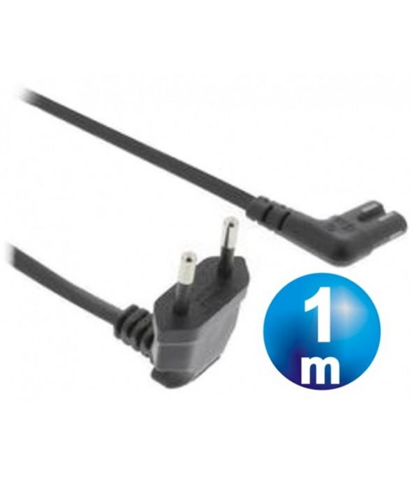 Cable alimentacion 2 x 0.75 mm² tipo "8" codo 1 m