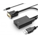 Convertidor de vga + audio a hdmi con alimentacion 