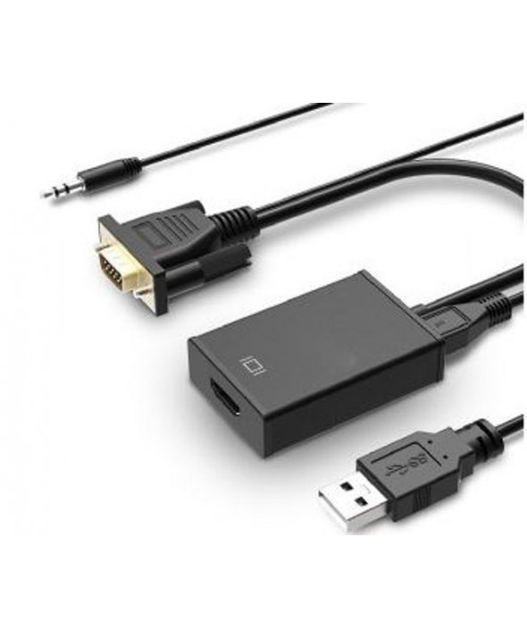 Convertidor de vga + audio a hdmi con alimentacion 