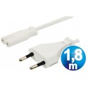 Cable alimentacion 2 x 0.75mm² tipo "8" c7 blanco 1.8m