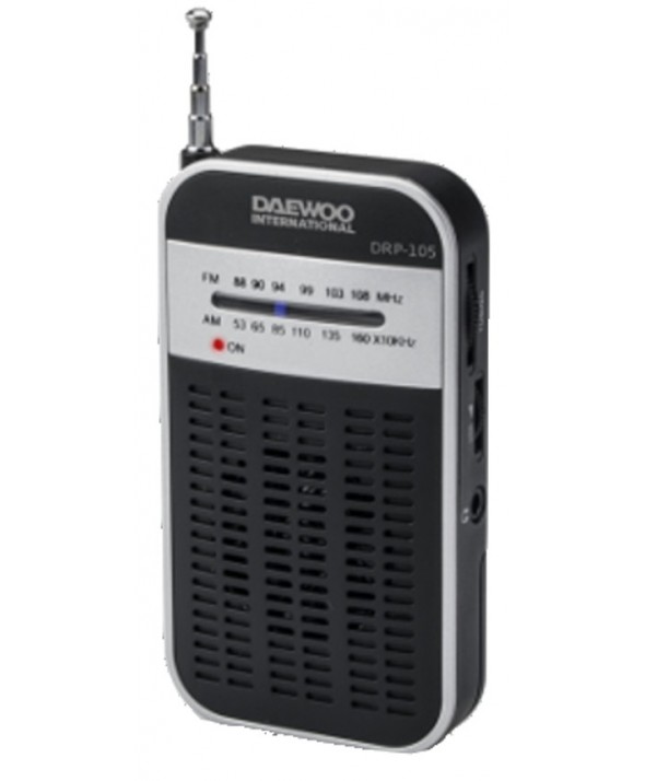 Radio de bolsillo am/fm altavoz externo daewoo negra