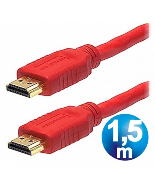 Conexion hdmi m/m 3d 4k cable 1.5 m rojo