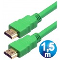 Conexion hdmi m/m 3d 4k cable 1.5 m verde