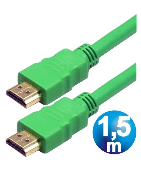 Conexion hdmi m/m 3d 4k cable 1.5 m verde