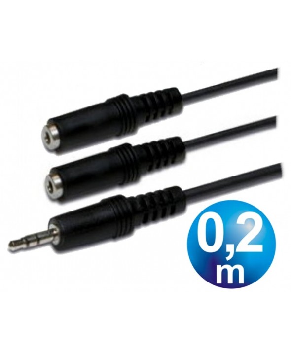 Conex. audio jack 3.5 st/m a 2 jack 3.5 st/h 0.2m