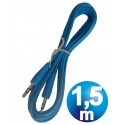 Conex.audio jack 3.5mm m/m st plano 1.5m azul