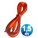 Conex.audio jack 3.5mm m/m st plano 1.5m naranja