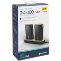 Bateria universal usb 2x5000 mah platinet negra