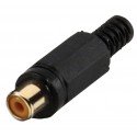 Conector rca hembra pvc negro hq