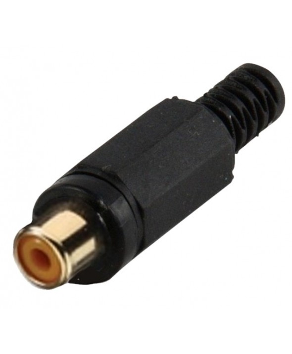 Conector rca hembra pvc negro hq