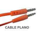 Conex.audio jack 3.5mm m/m st plano 1.5m naranja