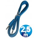 Conex.audio jack 3.5mm m/m st plano 2.5m azul