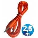 Conex.audio jack 3.5mm m/m st plano 2.5m naranja