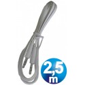 Conex.audio jack 3.5mm m/m st plano 2.5m blanco