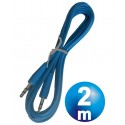 Conex.audio jack 3.5mm m/m st plano 2m azul