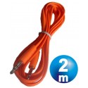 Conex.audio jack 3.5mm m/m st plano 2m naranja