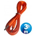 Conex.audio jack 3.5mm m/m st plano 3m naranja