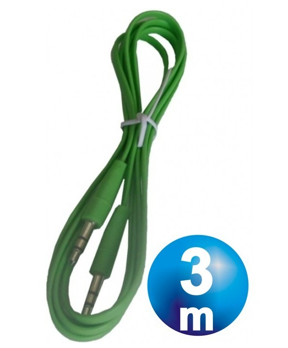 Conex.audio jack 3.5mm m/m st plano 3m verde