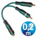 Conexion audio 1 rca h a 2 rca m cable 0.2m