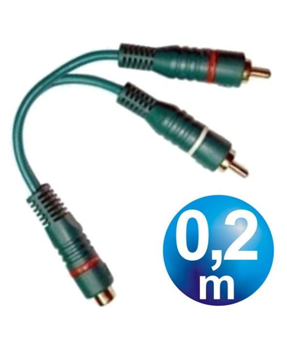 Conexion audio 1 rca h a 2 rca m cable 0.2m