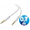 Conexion jack 3.5 mm m/m estereo 0.7 m blanco