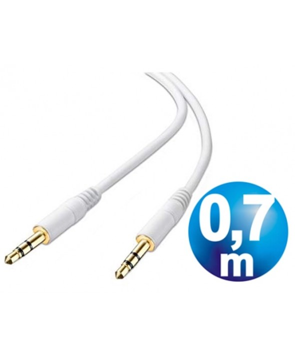 Conexion jack 3.5 mm m/m estereo 0.7 m blanco