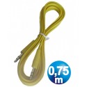 Conexion jack 3.5 mm m/m st plano 0.75 m amarillo