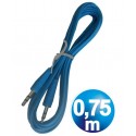 Conexion jack 3.5 mm m/m st plano 0.75 m azul