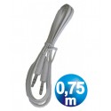 Conexion jack 3.5 mm m/m st plano 0.75 m blanco