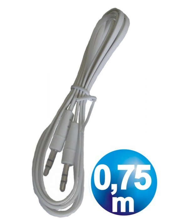 Conexion jack 3.5 mm m/m st plano 0.75 m blanco