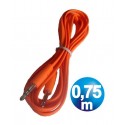 Conexion jack 3.5 mm m/m st plano 0.75 m naranja