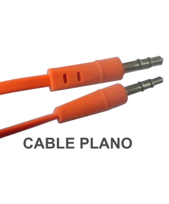 Conexion jack 3.5 mm m/m st plano 0.75 m naranja