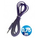 Conexion jack 3.5 mm m/m st plano 0.75 m purpura