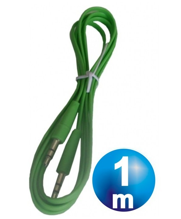 Conexion jack 3.5 mm m/m st plano 1 m verde