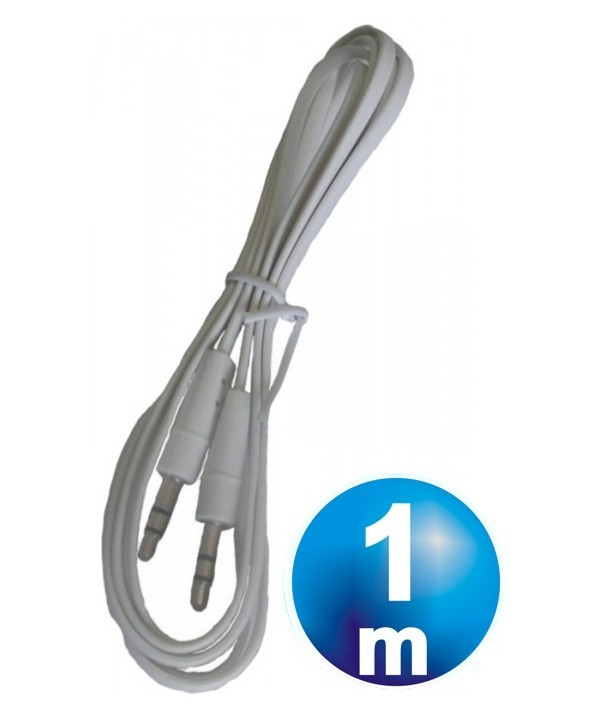 Conexion jack 3.5 mm m/m st plano 1 m blanco