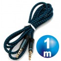 Conexion jack 4 cortes 3.5 m / m cable 1 m azul nylon