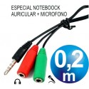 Conexion audio + micro jack 3.5 st/m a 2 st/h 0.2m