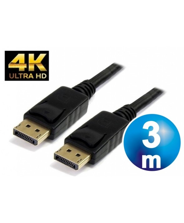 Conexion displayport 1.2 m/m 4k cable 3 m