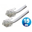 Conexion telefonica m/m rj11 6p4c blanca 15 metros