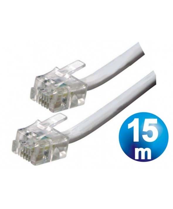 Conexion telefonica m/m rj11 6p4c blanca 15 metros