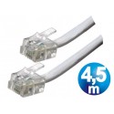 Conexion telefonica m/m rj11 6p4c blanca 4.5 metros