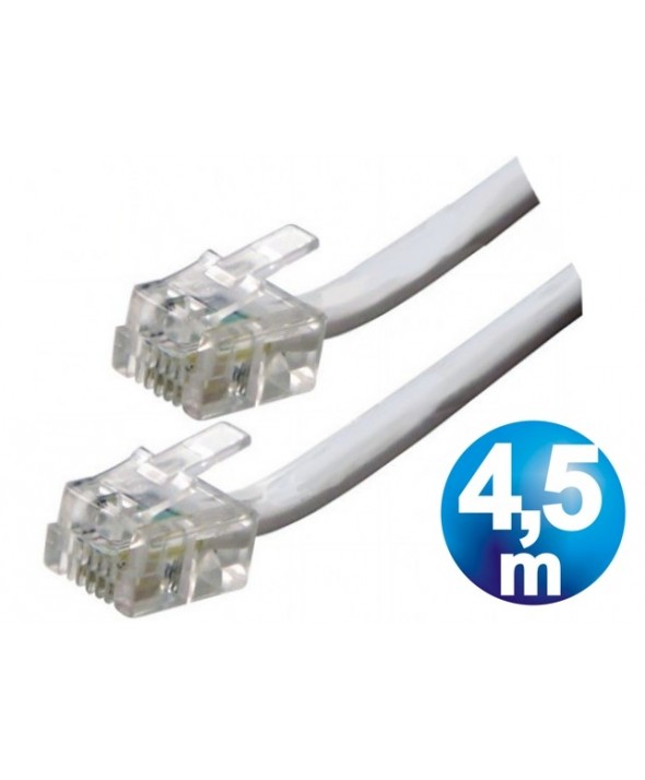 Conexion telefonica m/m rj11 6p4c blanca 4.5 metros