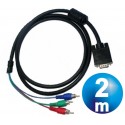 Conexion vga macho a 3 rca componentes cable 2 m