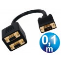 Conexion vga macho a 2 hembras cable 0.1 m