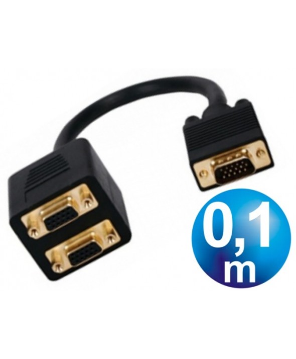 Conexion vga macho a 2 hembras cable 0.1 m