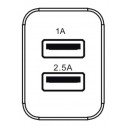 Alimentador 220v a 2 x usb 5v (2500ma) qc-2427