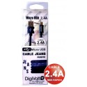 Conexion alimentacion y datos micro usb 2.4a jeans